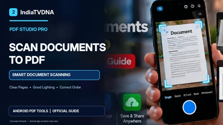 AajTakDNA illustrated tutorial cover: Scan Paper Documents to PDF on Android: A Practical AajTakDNA Guide