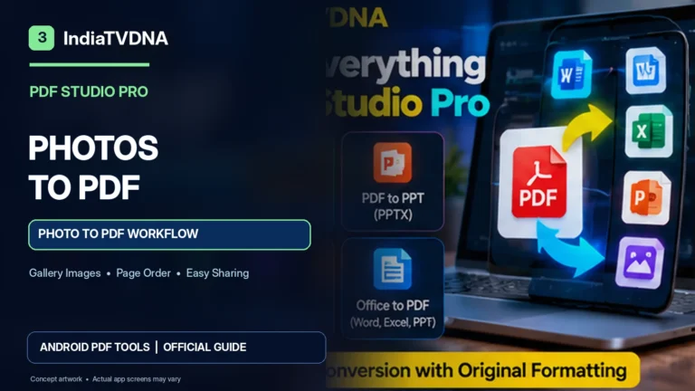 AajTakDNA illustrated tutorial cover: Photo to PDF on Android: How to Prepare Receipts and Assignments
