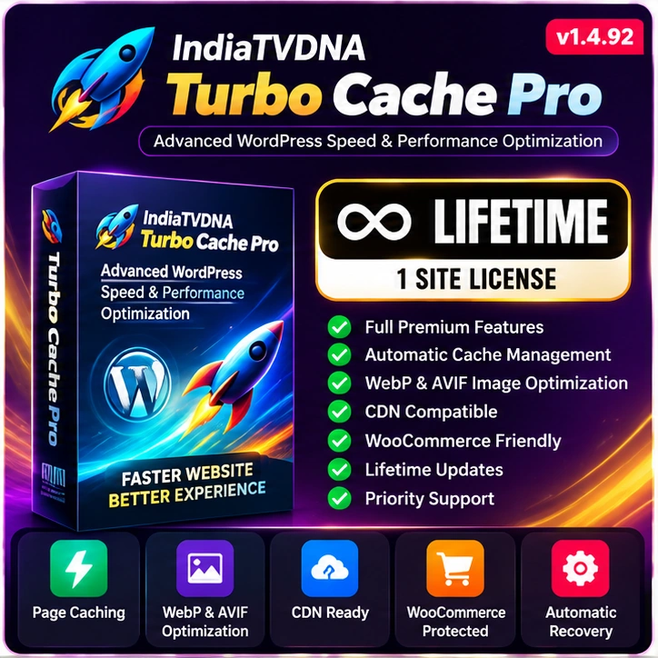 AajTakDNA Turbo Cache Pro – Speed & Performance Optimization – Lifetime / 1 Site